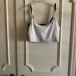 Aerie White and Black Scoop Neck Bra